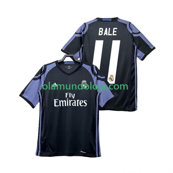 Camisola Real Madrid Bale 11 2016 2017 Retro Homem Equipamento Terceiro Manga Curta